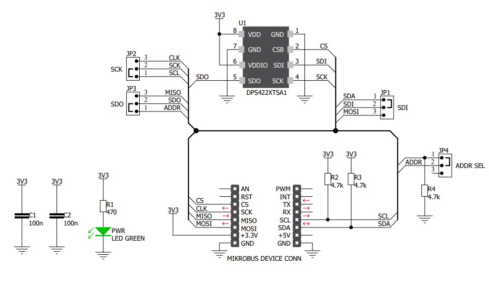 Schematic - Mikroe MIKROE-3441 Pressure 9 Click
